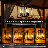 Solar Chandelier Outdoor, 14" Farmhouse Waterproof Dimmable  - Image 3