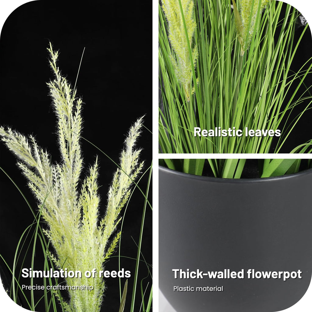 5ft/59in Artificial Plants Outdoor Indoor, Fake Onion Grass In Pot