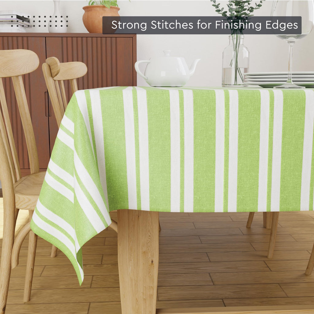 XO Cotton Tablecloth Rectangular 56"x94" Franca Lime Stripes