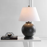 26" Dark Gray Contemporary Resin Sphere LED Table Lamp Bedroom, Transitional Sculptural Desk Lamp