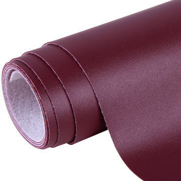 Smooth Faux Leather Fabric 16" x 54" Soft Solid Color Vegan Synthetic Leather Sheet, Large Size for Upholstery
