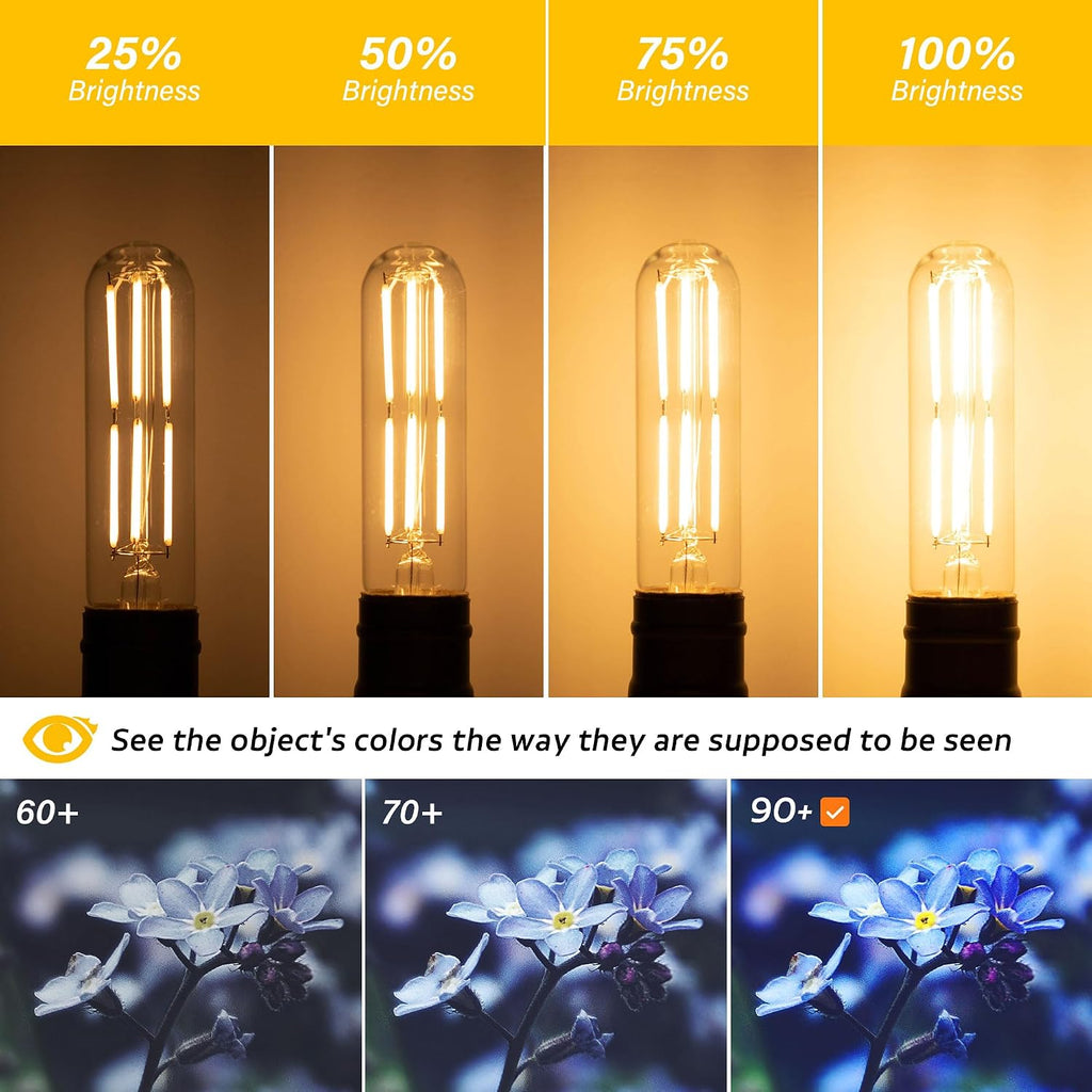 Dimmable E26 T10 LED Bulb Tube Light Bulbs 6W,2700K Solf White 600LM