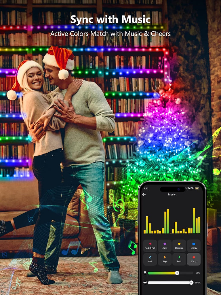 Smart RGB Fairy Lights, 33 ft 100 LED Compatible with Alexa/Google Home