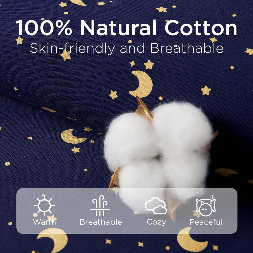 2.5 TOG Toddler Sleep Bag Months 100% Cotton Winter Side Open Zipper Baby Sleep Sack with Feet, Warm Toddler