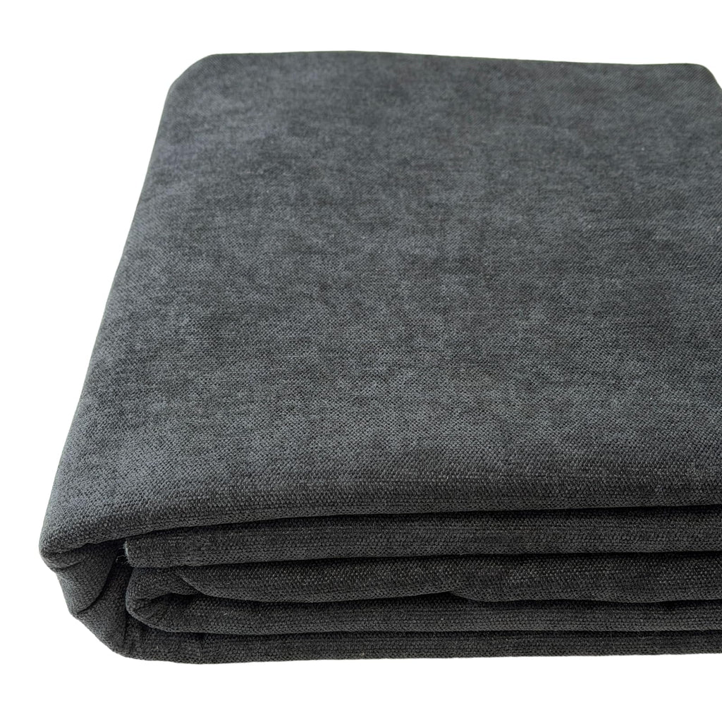 Premium Upholstery Chenille Fabric by the Yard - Thick & Soft Textured Fabric for Chairs, Sofa & Home Decor (Black, 3