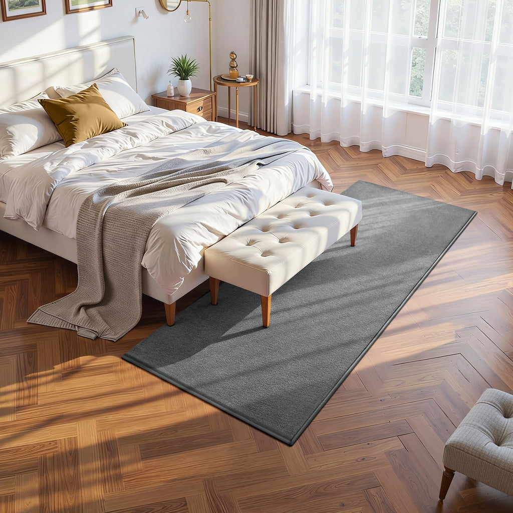Soft Runner Rug, Washable and Non-Slip, Grey