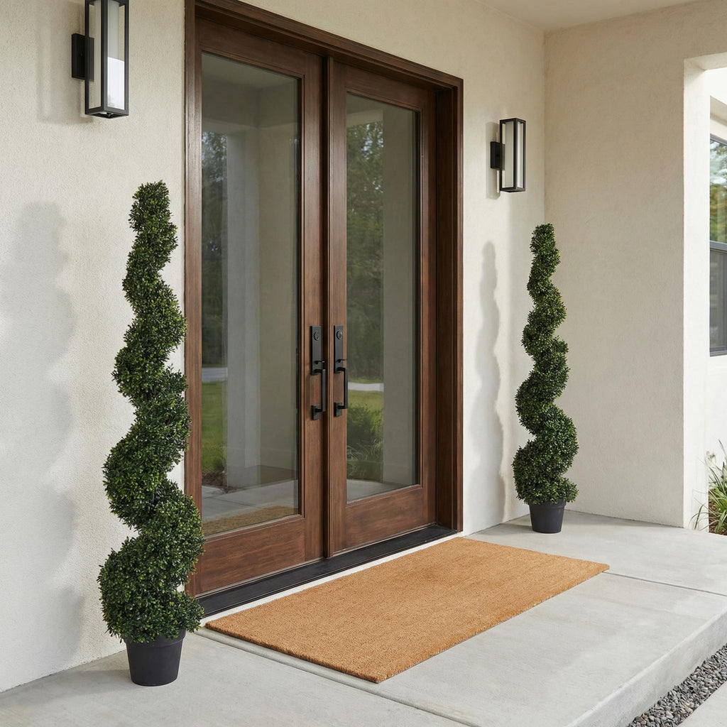 Artificial Boxwood Spiral Topiary Tree, Green, 5ft