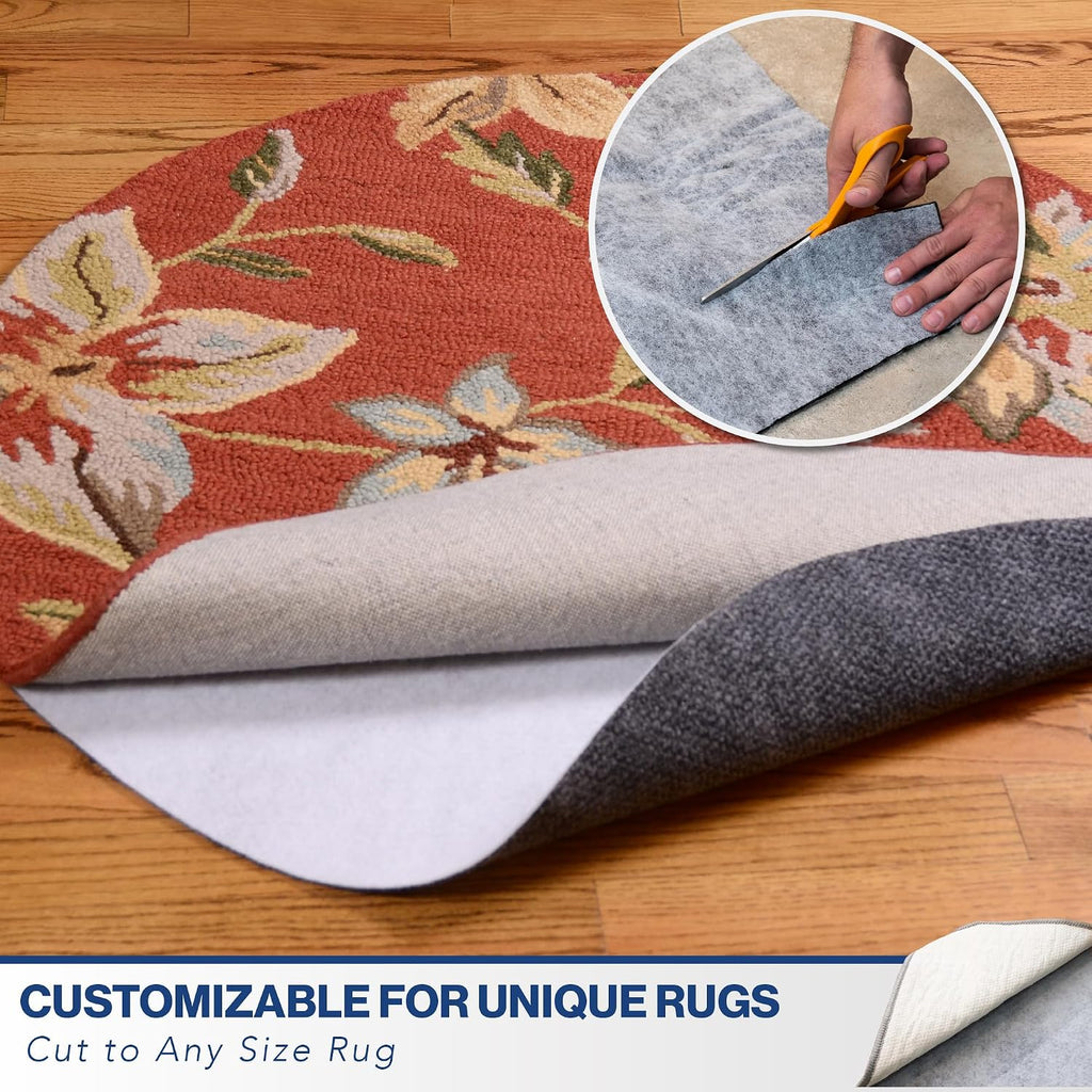 5' x 7' Non-Slip Rug Pad, Reversible Gripper, Non Skid Pads for Hardwood, Vinyl, Tile, Laminate Floors, Keep Area - Set of 35