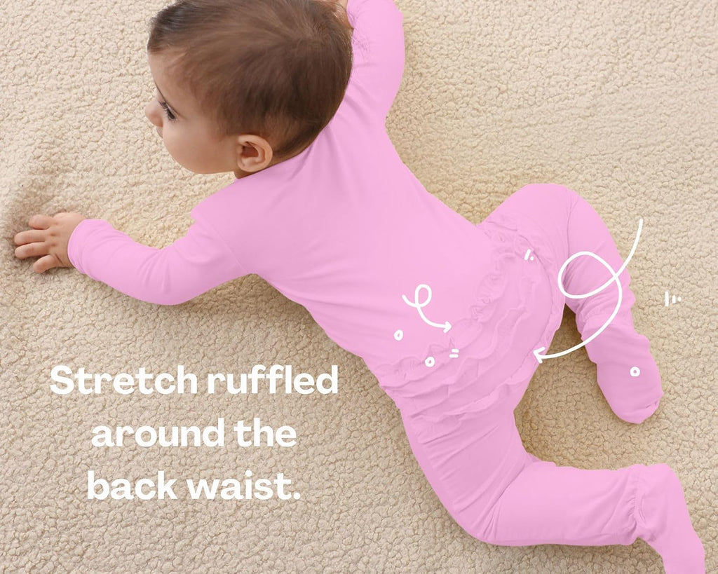 Baby Ruffle Footed Sleeper, Rayon of Bamboo, Assorted