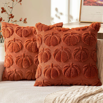 Fall Pillow Covers Pumpkin Fall Decor 18x18 Rust