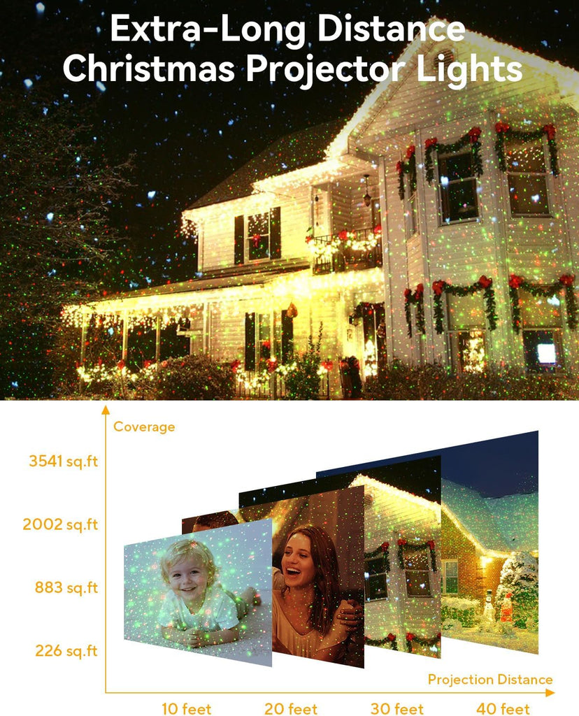 Christmas Projector Lights Outdoor Waterproof with Remote Control