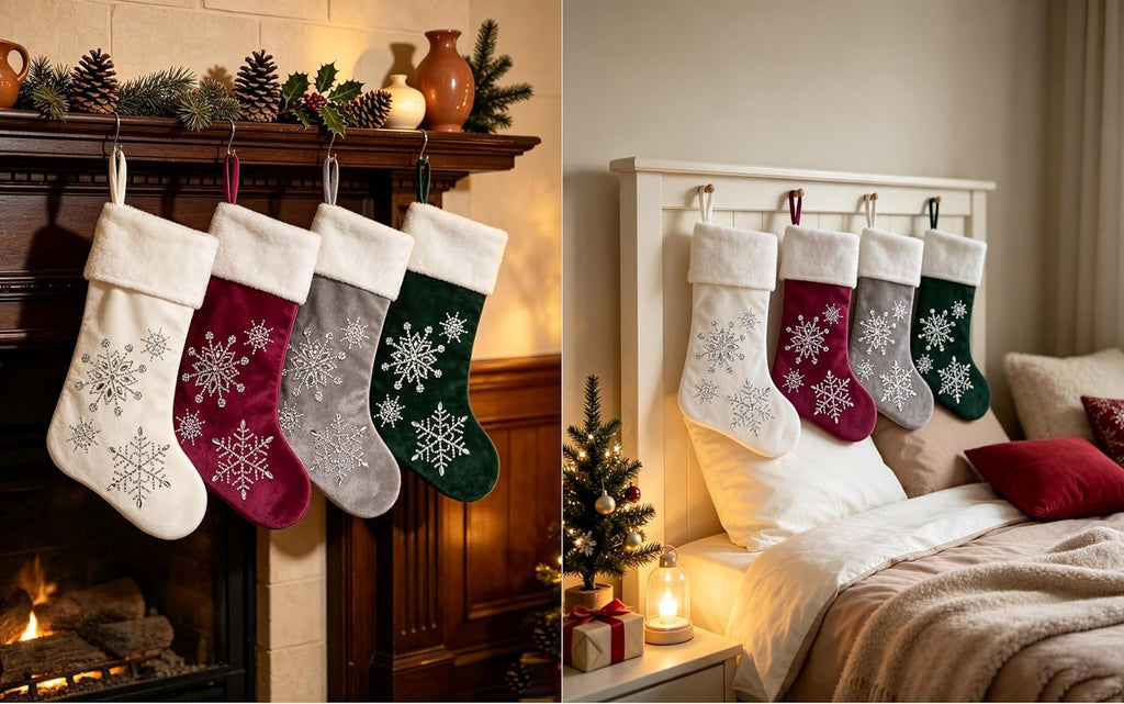 S Christmas Stockings Personalized Sparkle Stocking 18 Inches Stocking Xmas Holiday Party Family Decorations