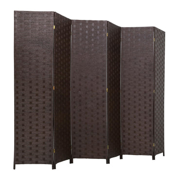 4-Panel Folding Room Divider | 6ft, Dark Brown | Light & Portable