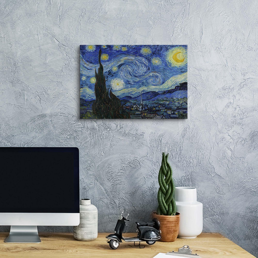 Van Gogh Starry Night Reproduction Canvas 16 X 11Inch