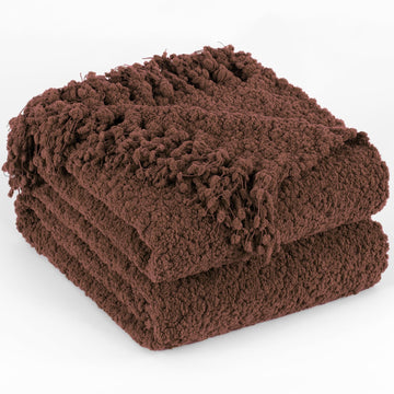 Throw Blanket for Couch, Knitted Throws with Fringe Tassels