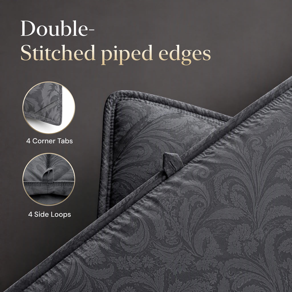 Goose Feather Comforter, Duvet Insert, Ultra-Soft 100% Cotton Shell with Paisley Print (All Season, Black, Twin)