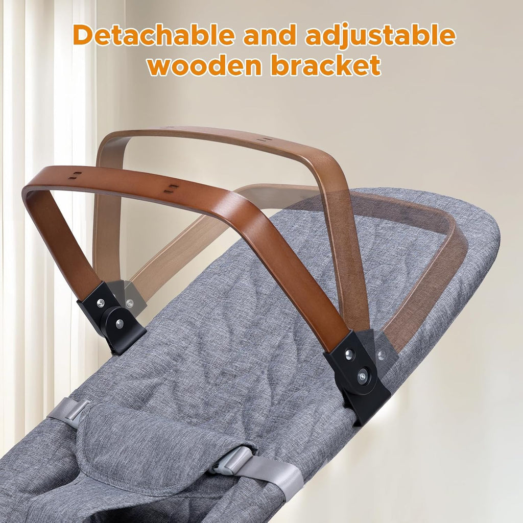 Portable Baby Bouncer, Bouncer Seat for Babies 0-12 Months, 3 Recline Positions, Foldable Baby Rocker Chair