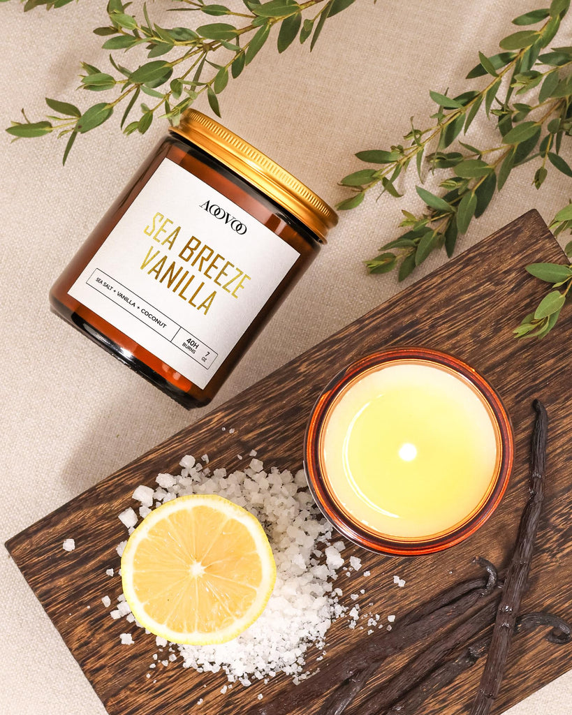 S Set - 6PC Scented Candles, Soy, Aromatherapy, Soy Wax, Fresh Lavender/Sunlit Citrus/Sweet Grapefruit/Crisp Ocean