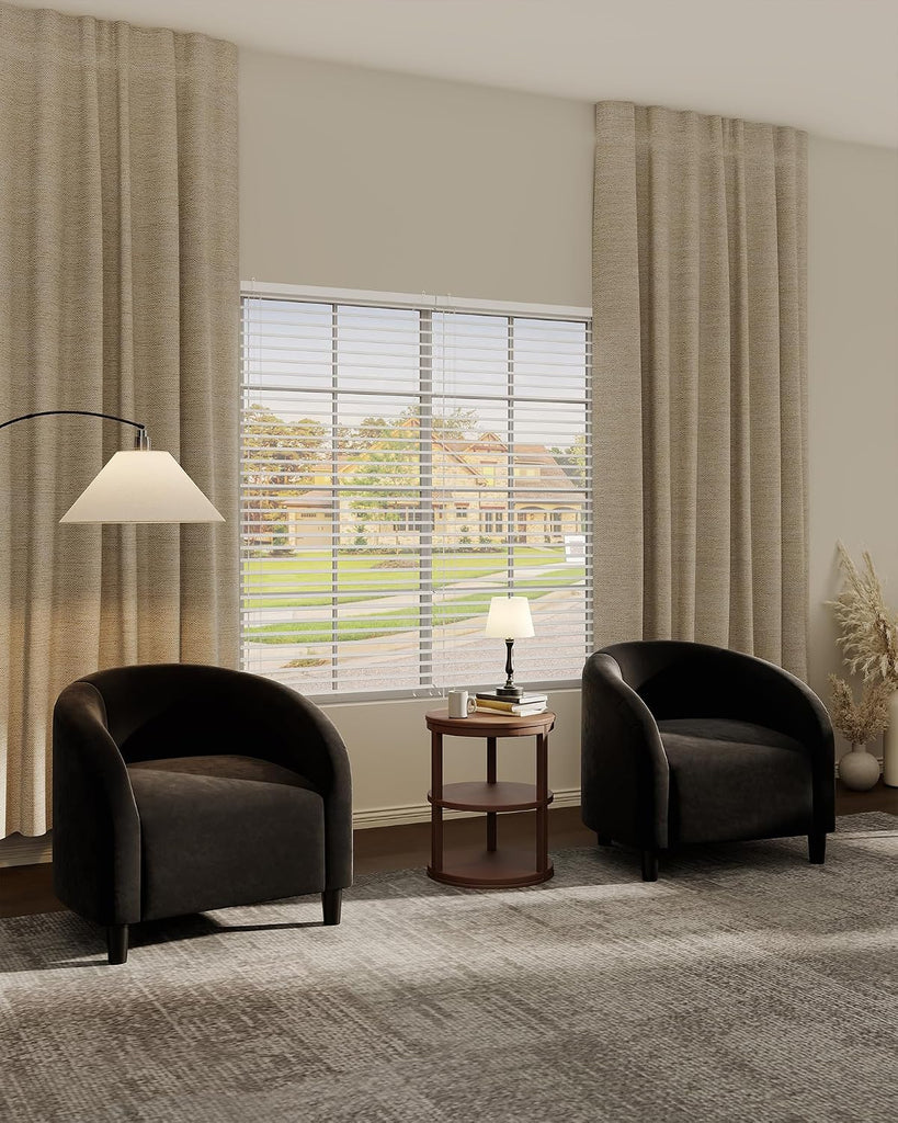 Accent Chair Club Chair Set of 2 Comfy Armrest Upholstered Barrel Chair with Soft Padded Seat Bedroom Study Waiting