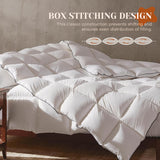 Goose Feather Down Fiber Cotton Comforter Queen, Ultra-Soft Duvet Insert, Hotel Collection White Qui