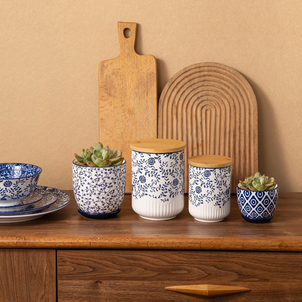 2 Pcs 36/18 oz Ceramic Canisters Sets