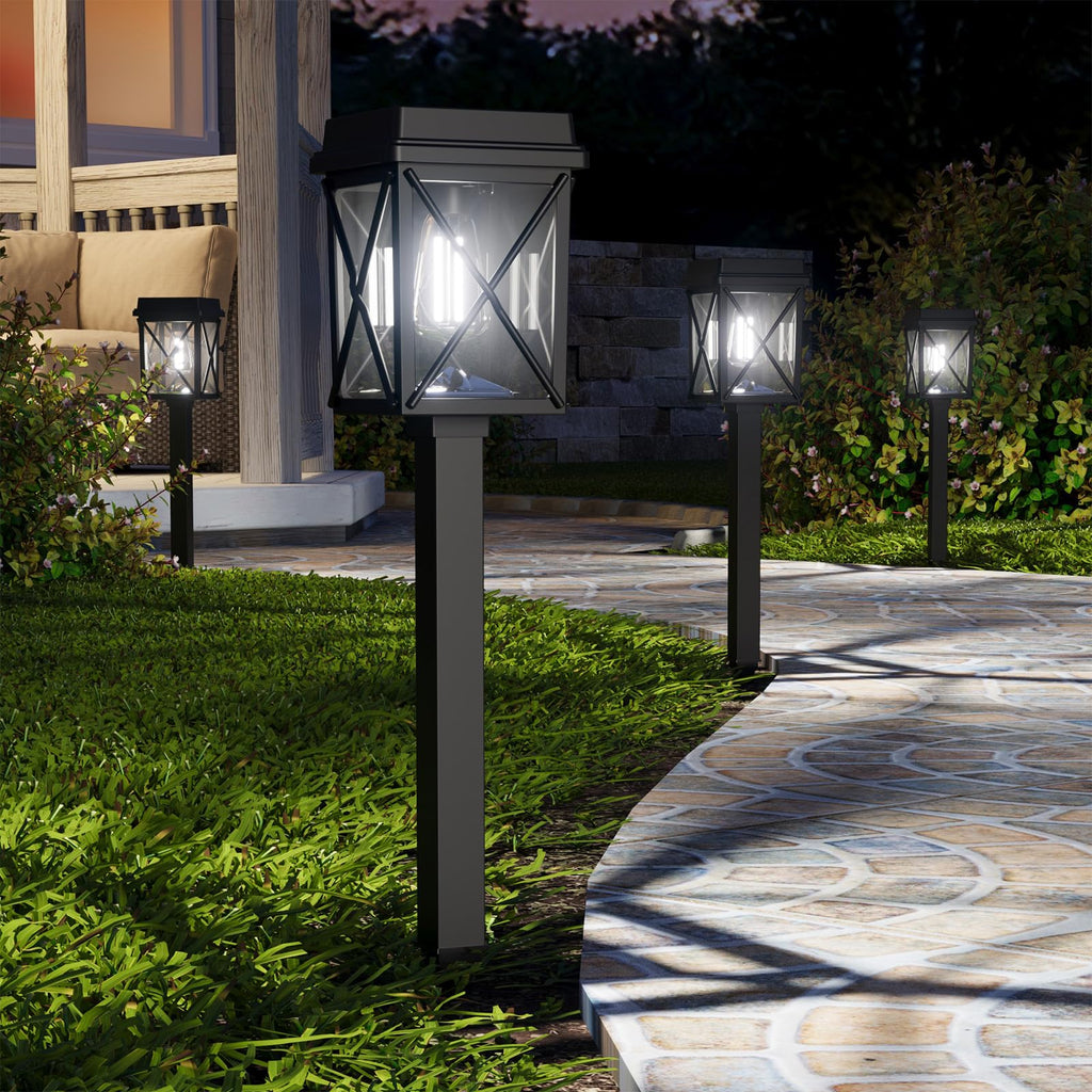 Solar Pathway Lights Outdoor, 6 Pack Bright Solar Garden Lights