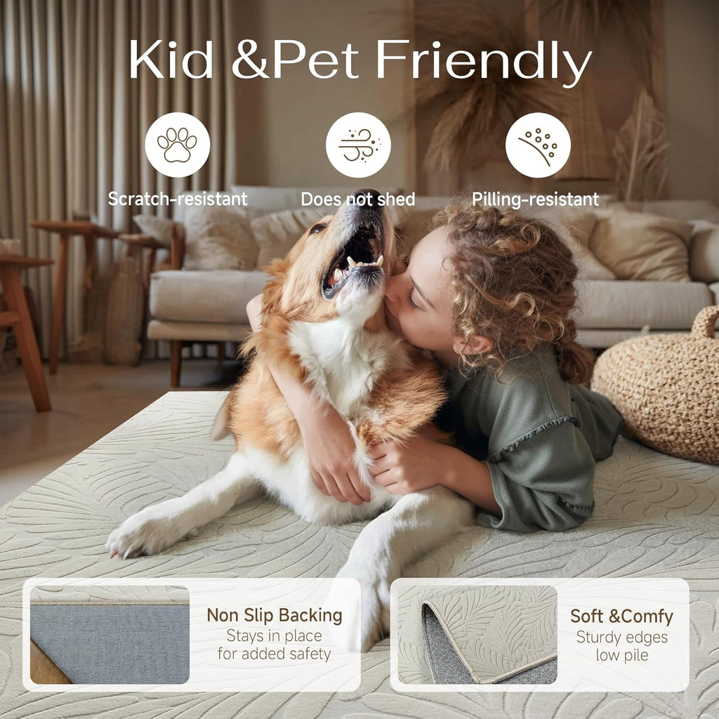 White Soft Shag Area Rug Non Slip