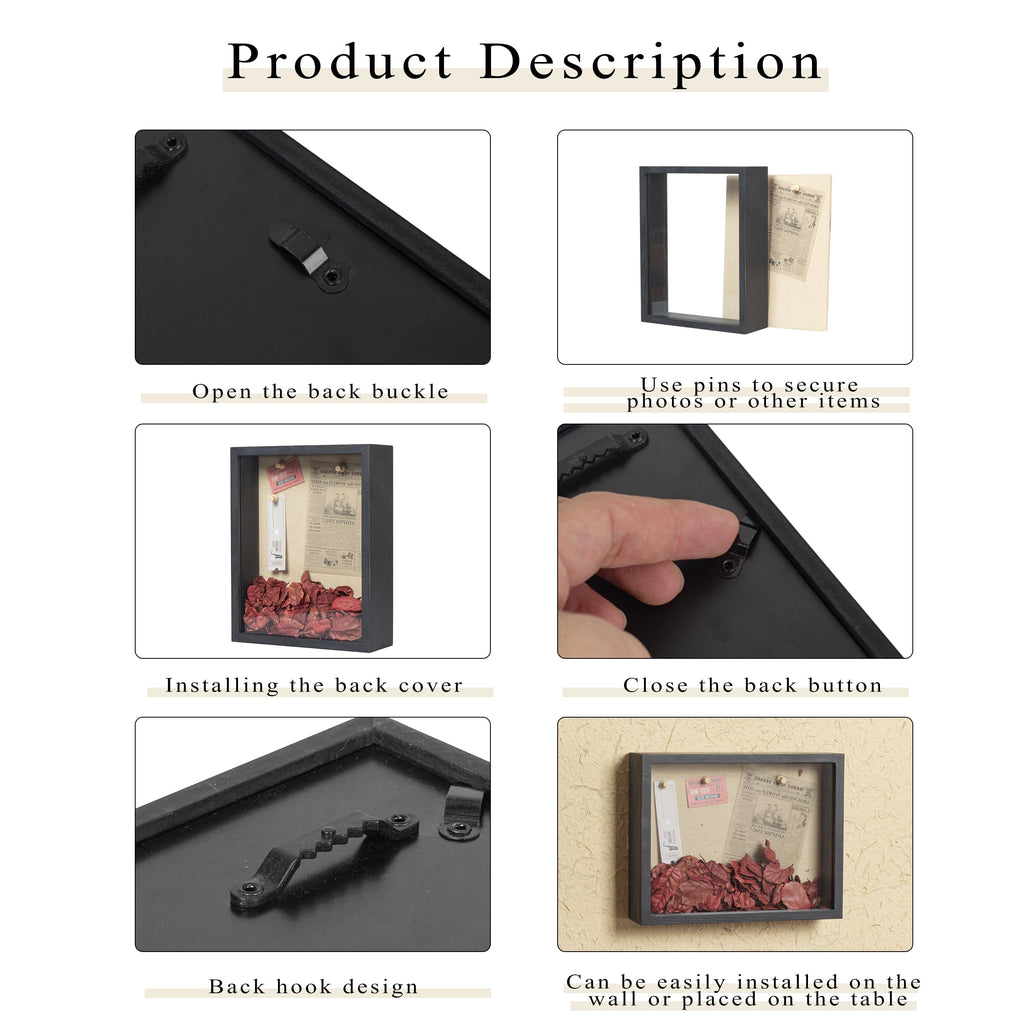 Shadow Box Frame 8x10 Shadow Box Display Case with Linen Back of Awards Memorabilia Flower, Pictures