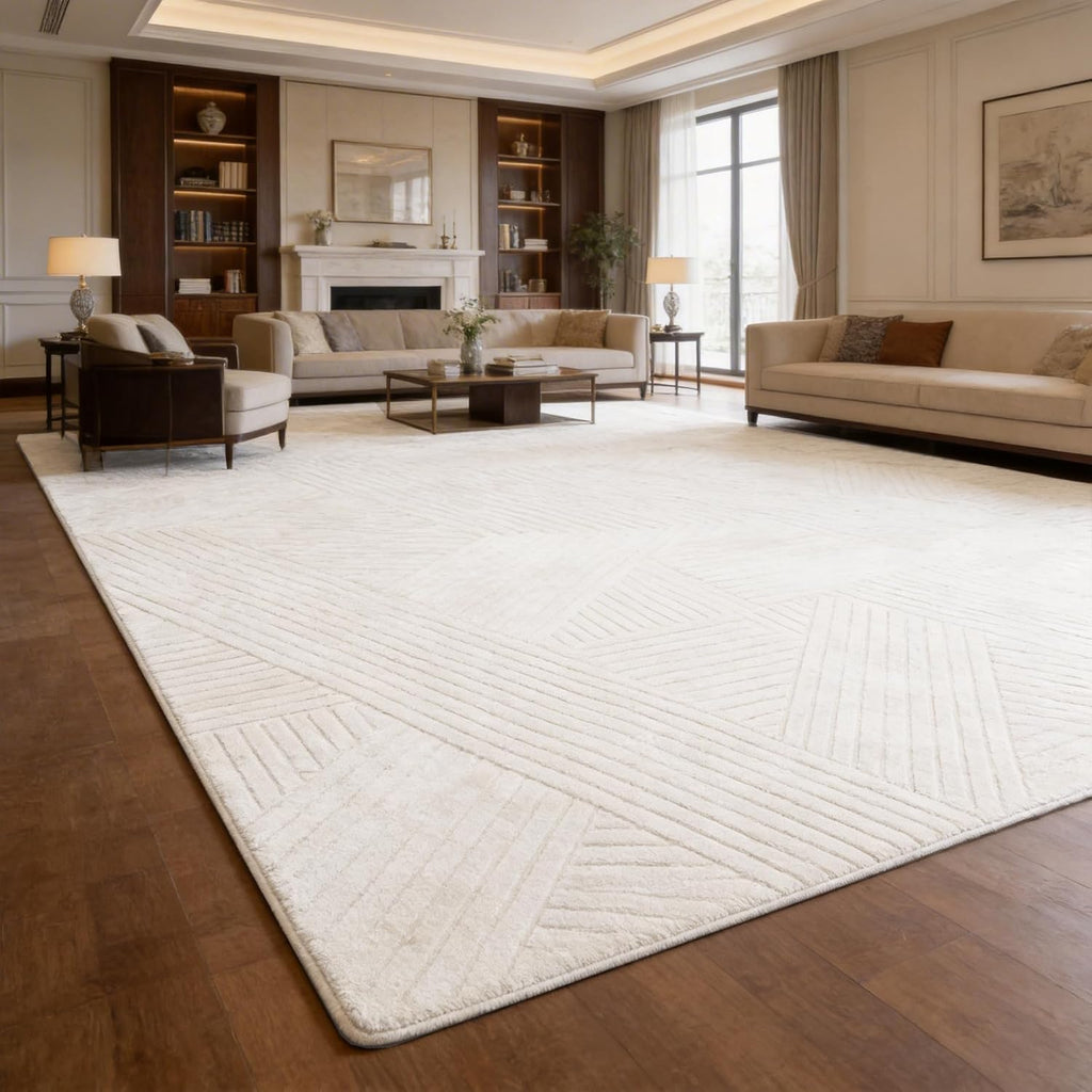 Beige Solid Color Area Rug, Washable Rugs Bedroom