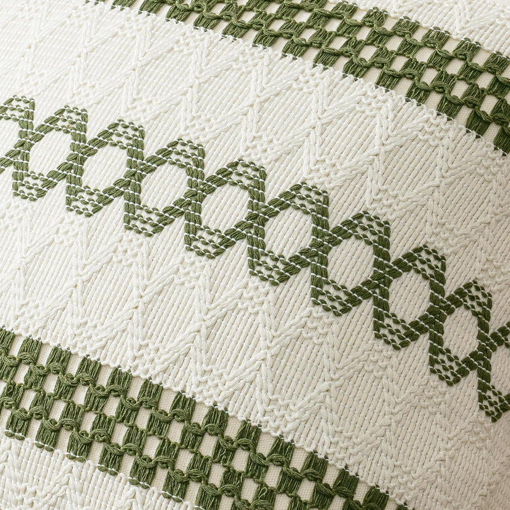 Christmas Moss Green Boho Decorative Pillow Covers, 20x20