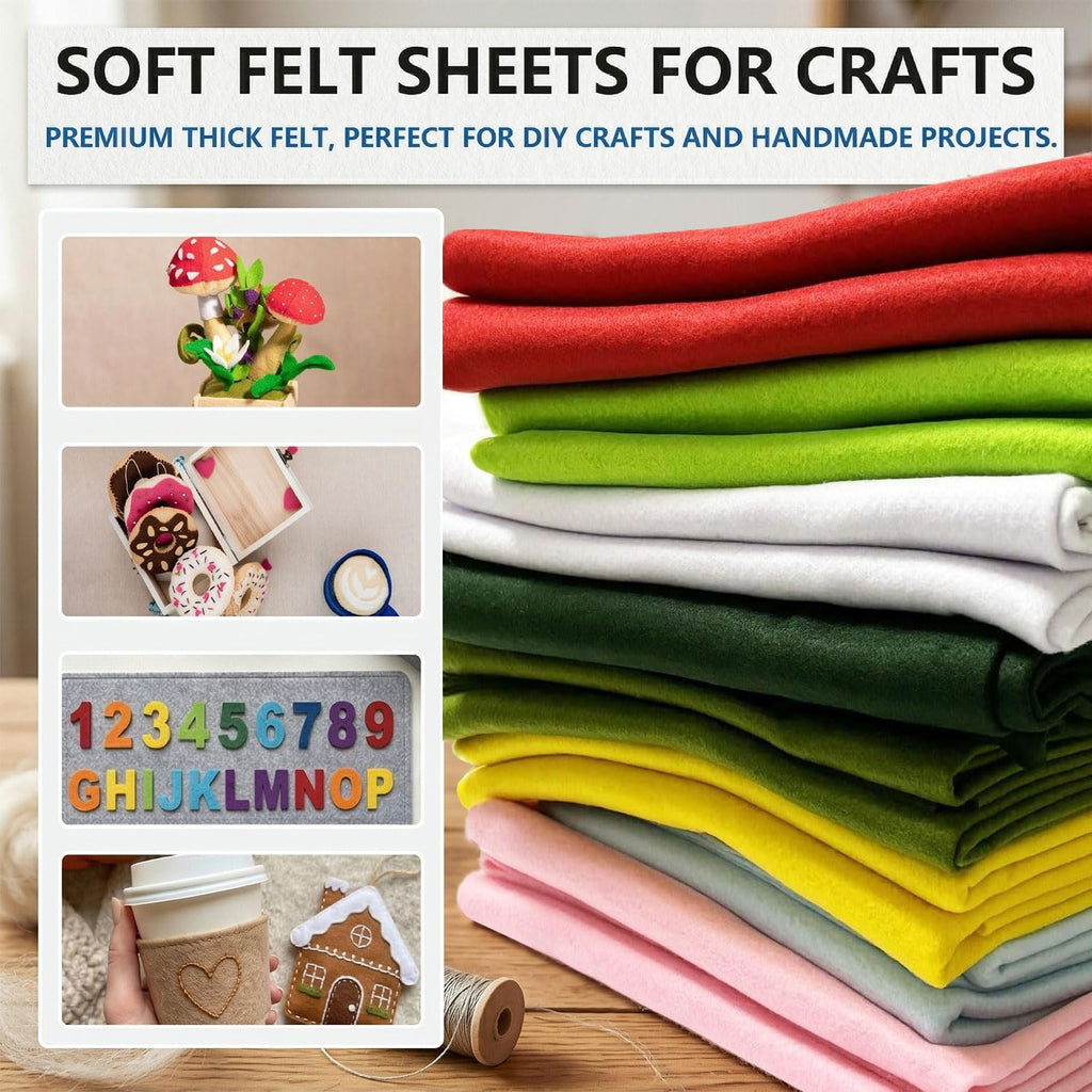 Ivory Felt Fabric 36" x 72" 1.6mm Thick Large Craft Sheet