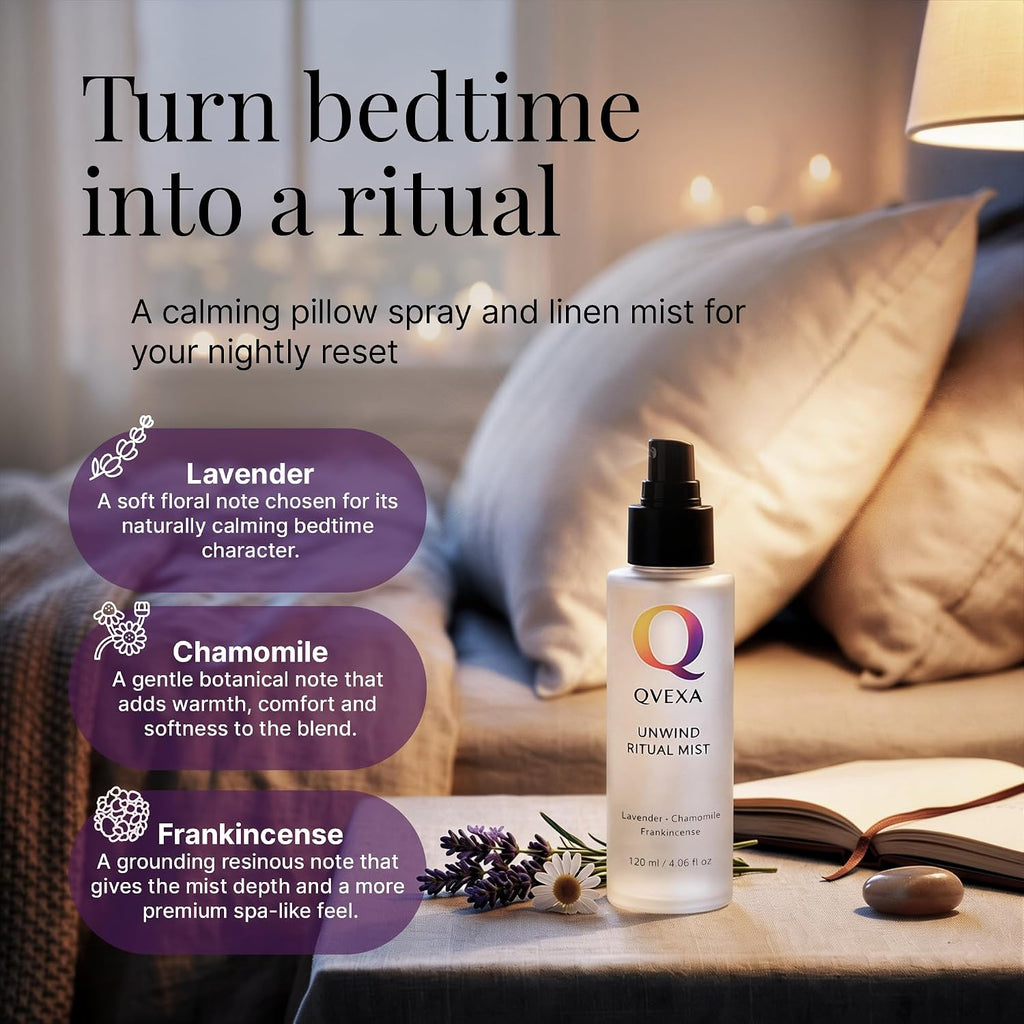 Lavender Pillow Spray with Chamomile & Frankincense for Deep Sleep. - Set of 4