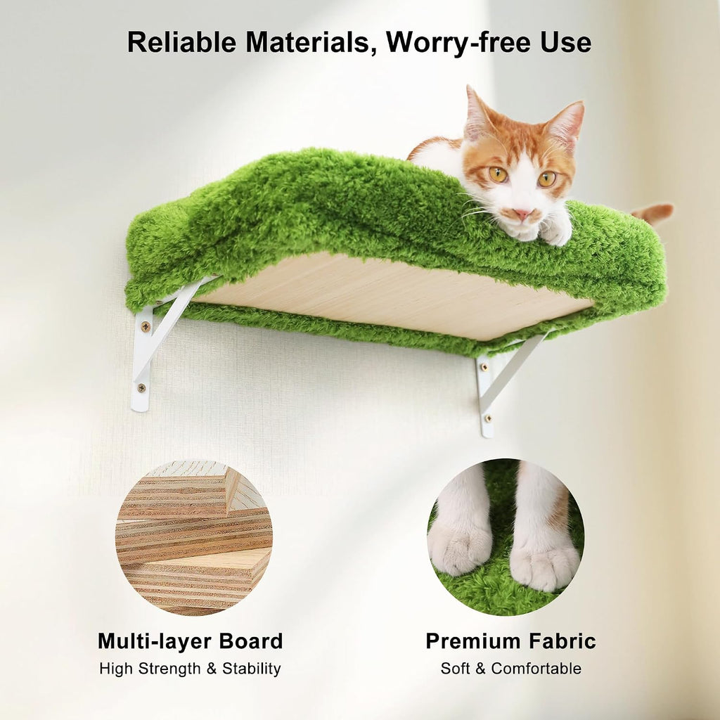 Cat Wall Shelves, 4 in 1 Set, Green
