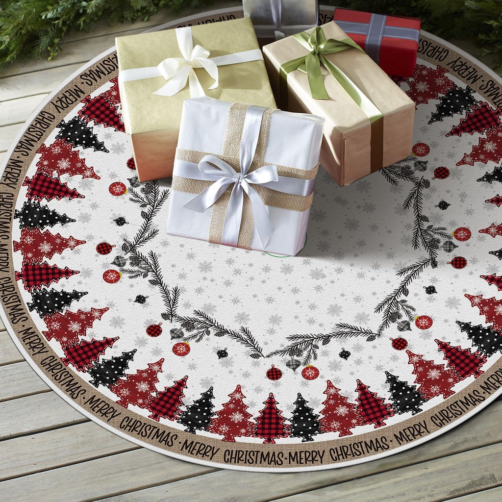 Ornaments Snowflake Merry Christmas Tree Skirt 48 Inch