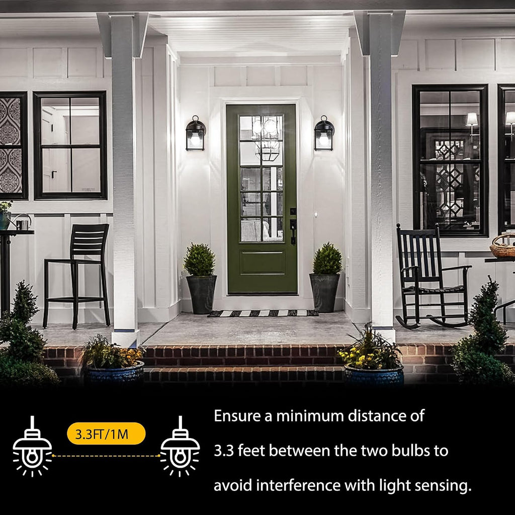 Dusk to Dawn Light Bulbs, 40W Equivalent, 5000K Daylight, 4 Pack