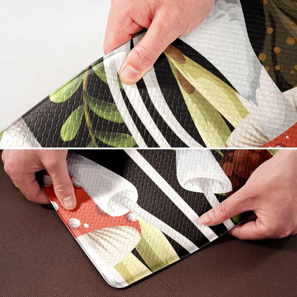 Mushroom Kitchen Rugs and Mats Green Mushroom Kitchen Decor Anti Fatigue Kitchen Floor Mat Set of 2 Non-Skid Washable