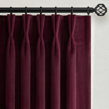 102 Inch Long Dark Purple Velvet Curtains Bedroom Vintage Elegant Decorative Room Darkening Pleated Drapes with Hooks