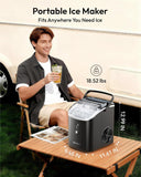 Nugget Ice Maker Countertop with Handle, Ready in 6 Mins, 38lbs/Day, Removable Top Cover, Self-Cleaning, Portable
