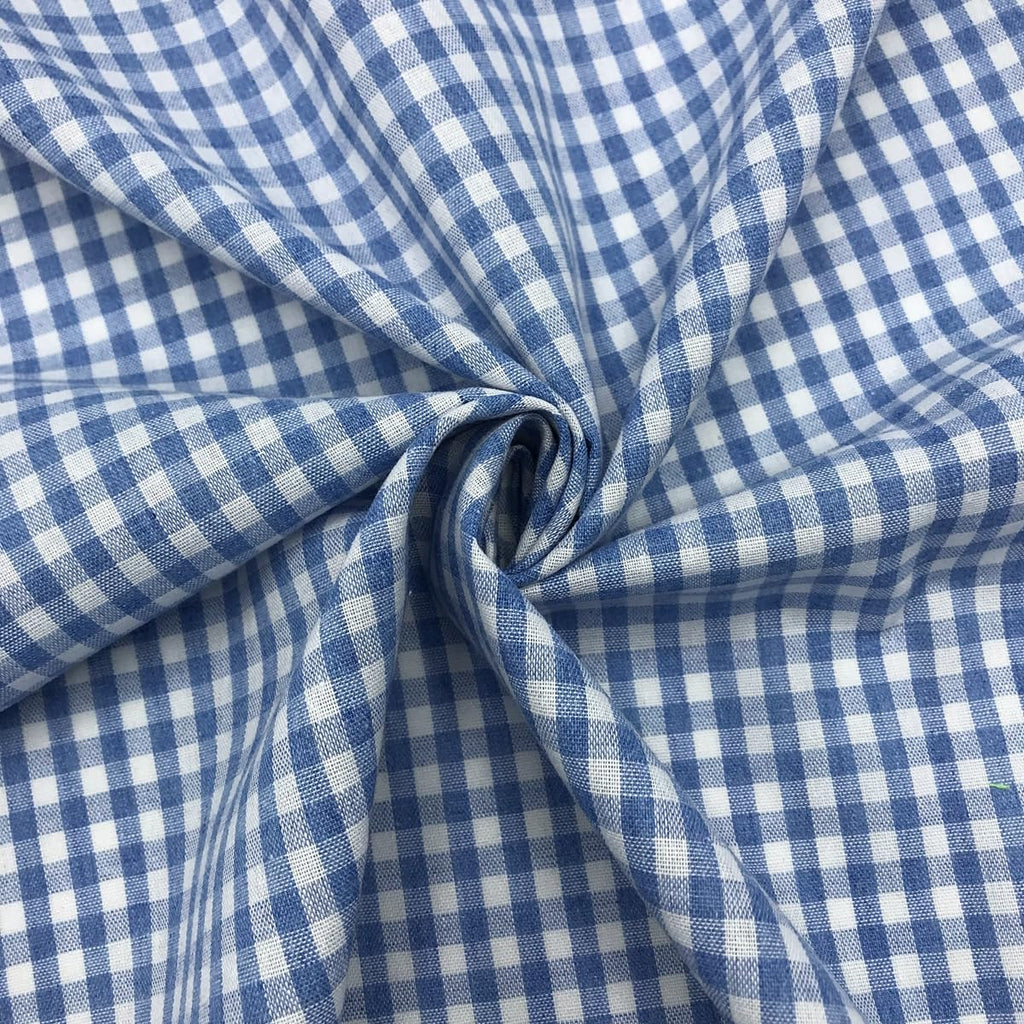 72x57 Inch Blue and White Gingham Homespun Fabric