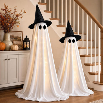 Halloween Decorations Indoor 2 Pack Light Up Ghosts - Set of 2