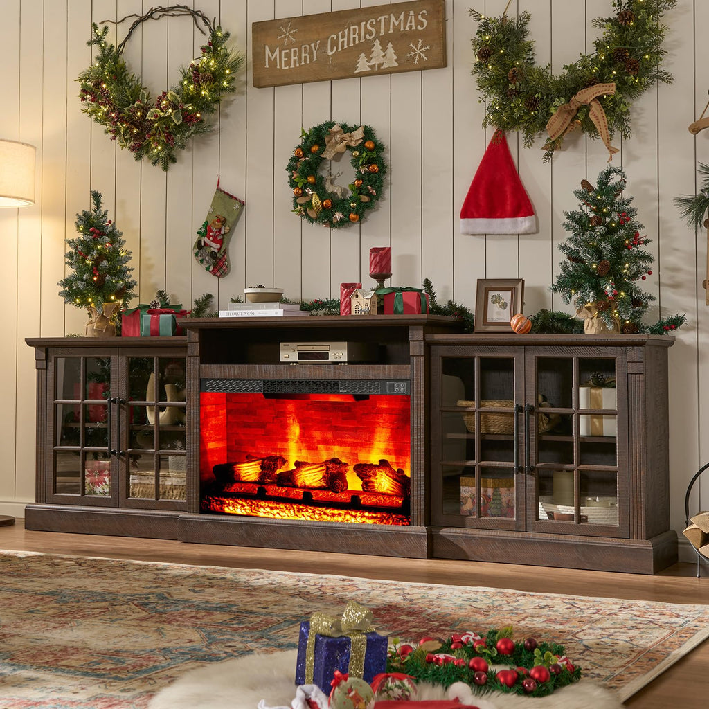 97" Farmhouse for TVs up to 100", Rustic Brown