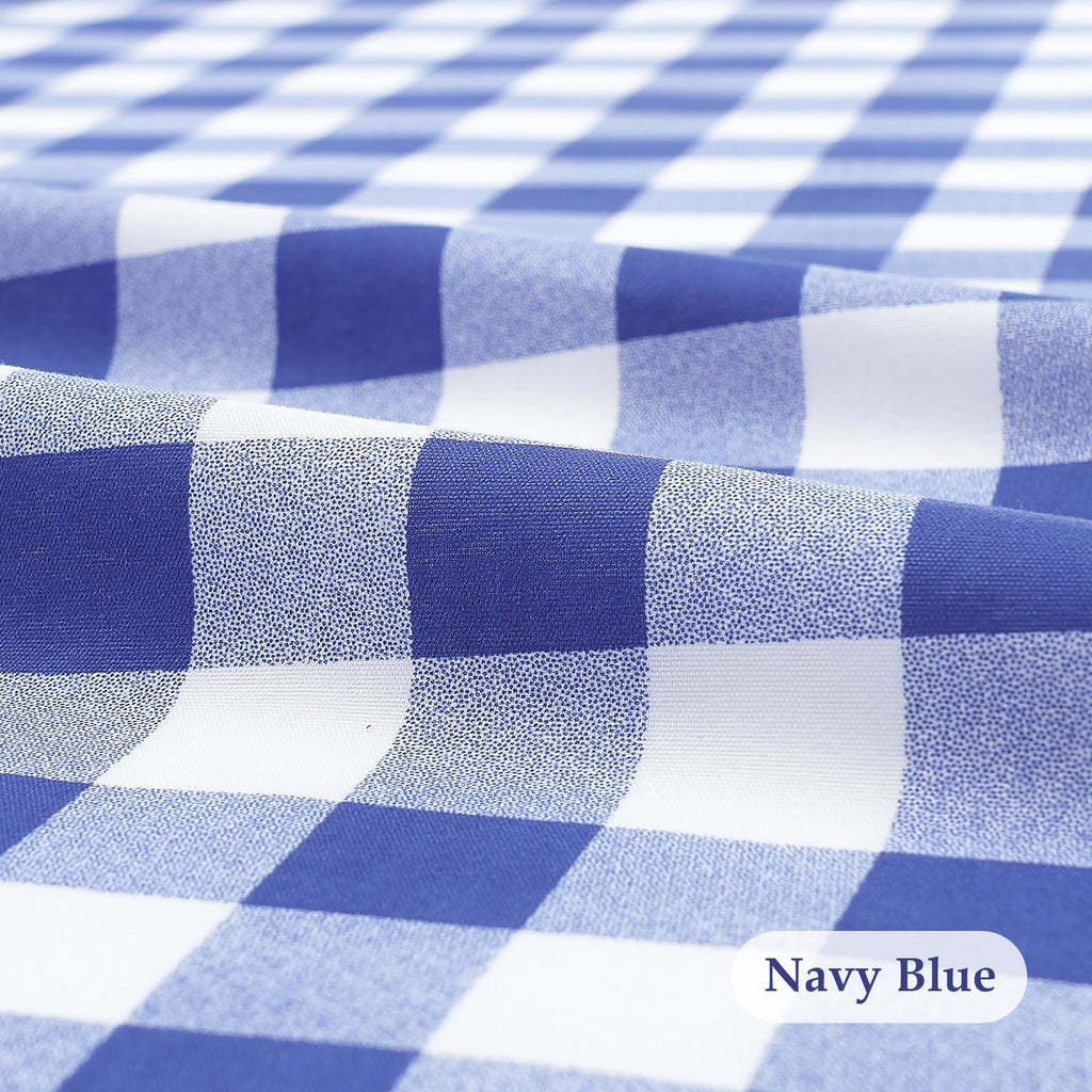 Gingham Fabric by The Yard, 94" Wide, Navy Blue Plaid, 10 Yards