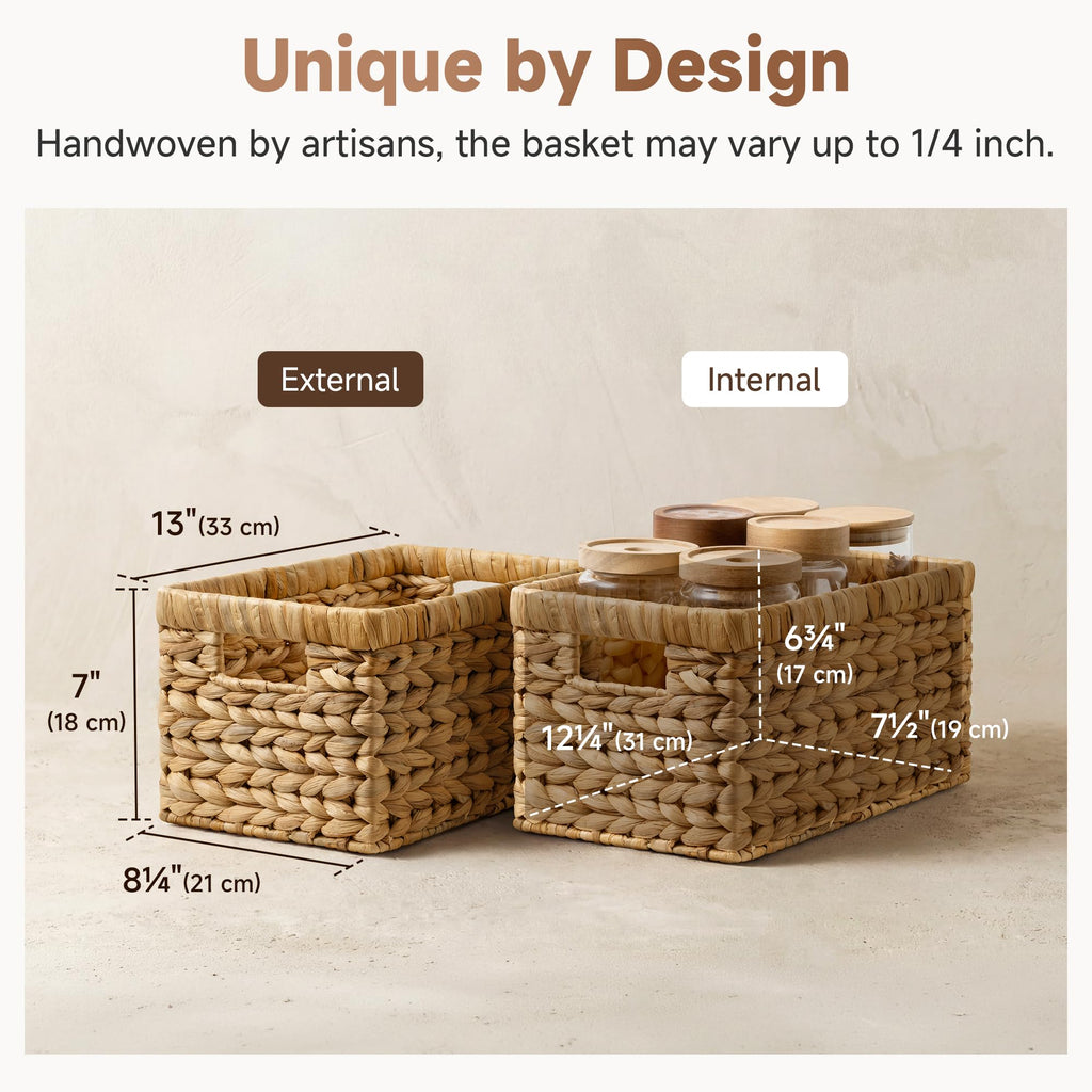 Wicker Baskets, Wicker Storage Baskets for Shelves, 2-Pack