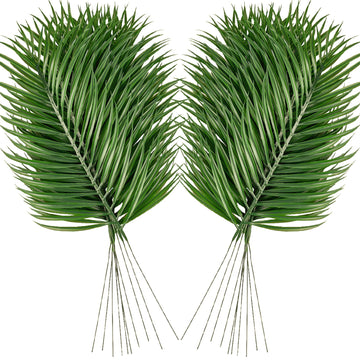 20Pcs Artificial Palm Leaves Faux Palm Fronds Palm Branches for Palm Sunday Fake Palm Tree Leaves for Luau Tropical