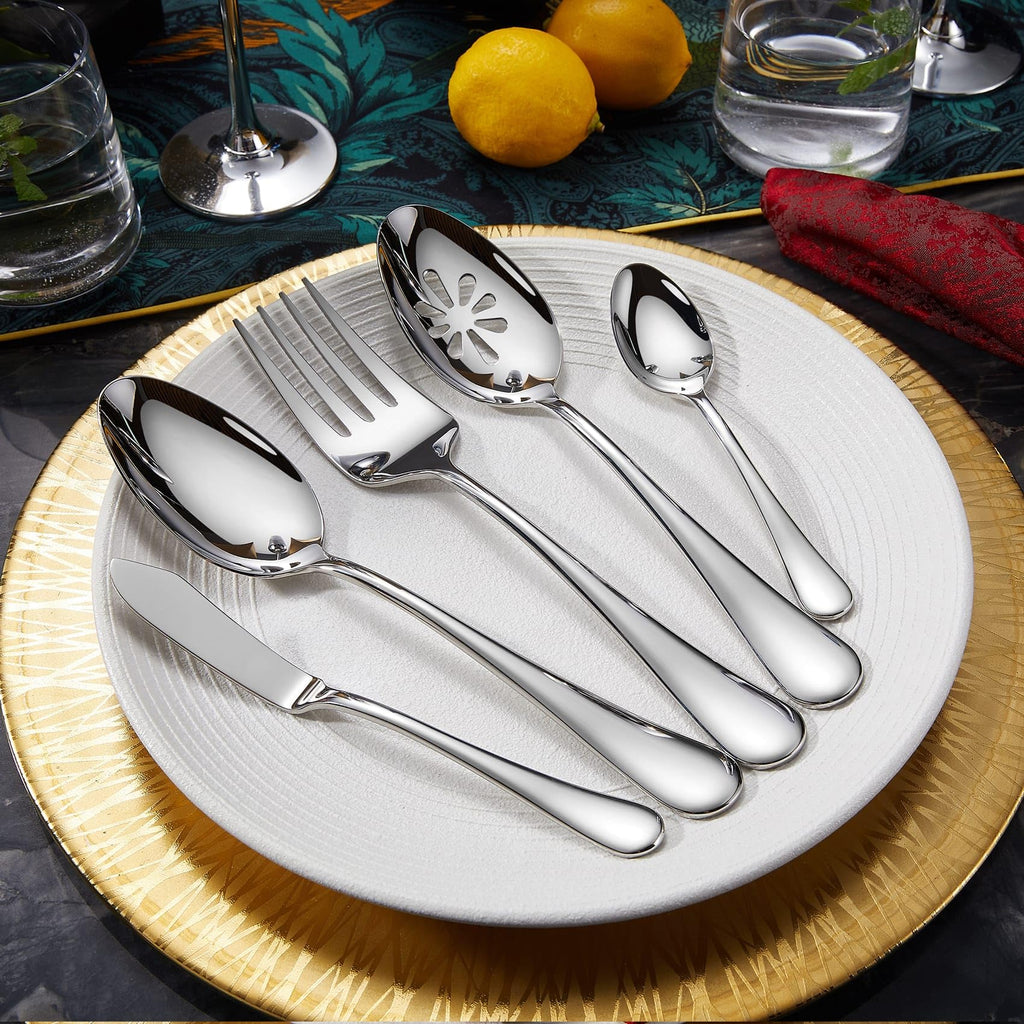 Premium Verona 20/45/65-Piece Silverware Set (65, Silver)