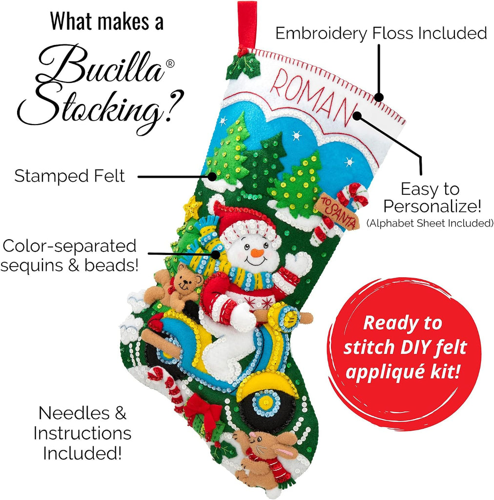 Santa's Gathering, Felt Applique , 18", 89308E