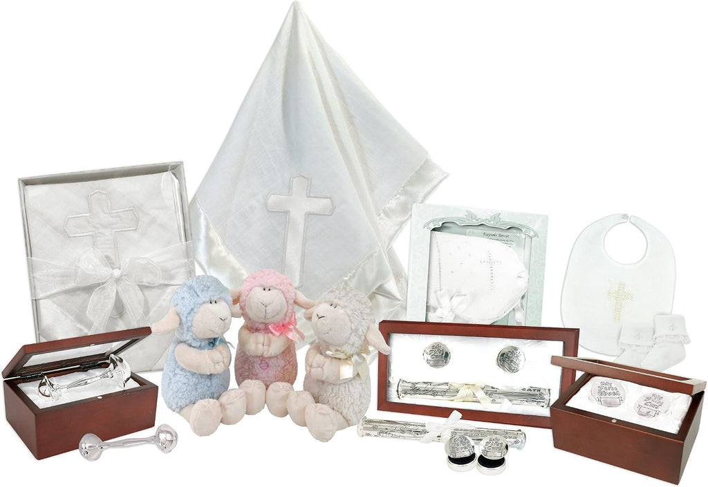 Baby-Girls Av2023-- Keepsake Cutwork Handkerchief Christening Bonnet with S-8e8e39c2