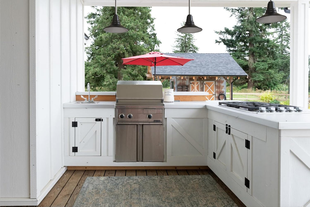 Woodman Farmhouse Pendant | Outdoor Ceiling Mounted | 12 inch Dome | 4' Black Cloth Cord| Kitchen Steel Light Made in