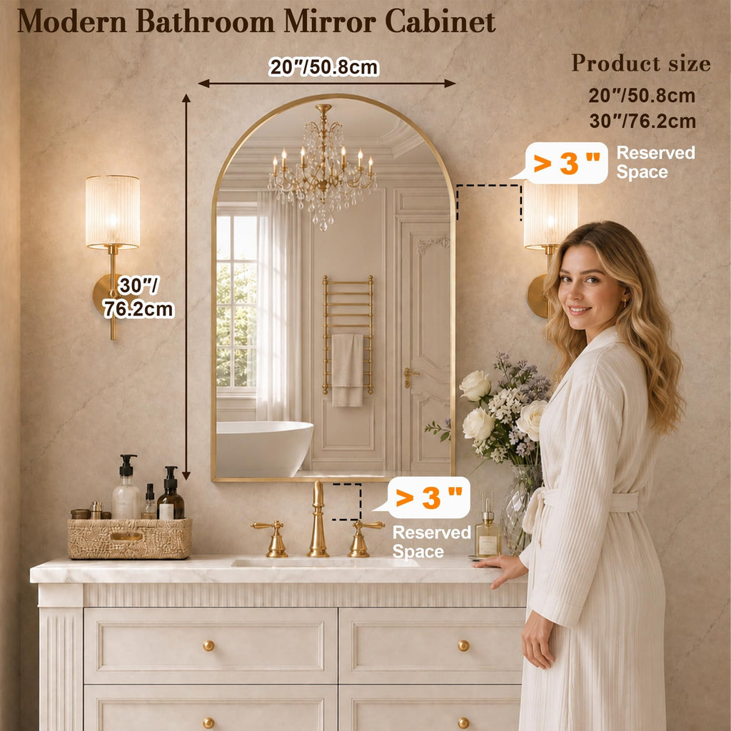 Gold Medicine Cabinet Mirror s, Wall Mount 20"x30"