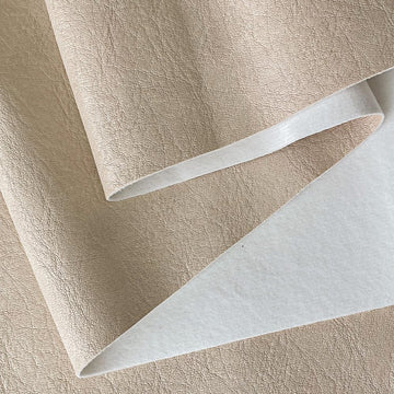 Beige Faux Leather Fabric by Separated Yard, Marine Vinyl Fabric for Crafts, Soft Grain Upholstery Fabric, 36"x54"